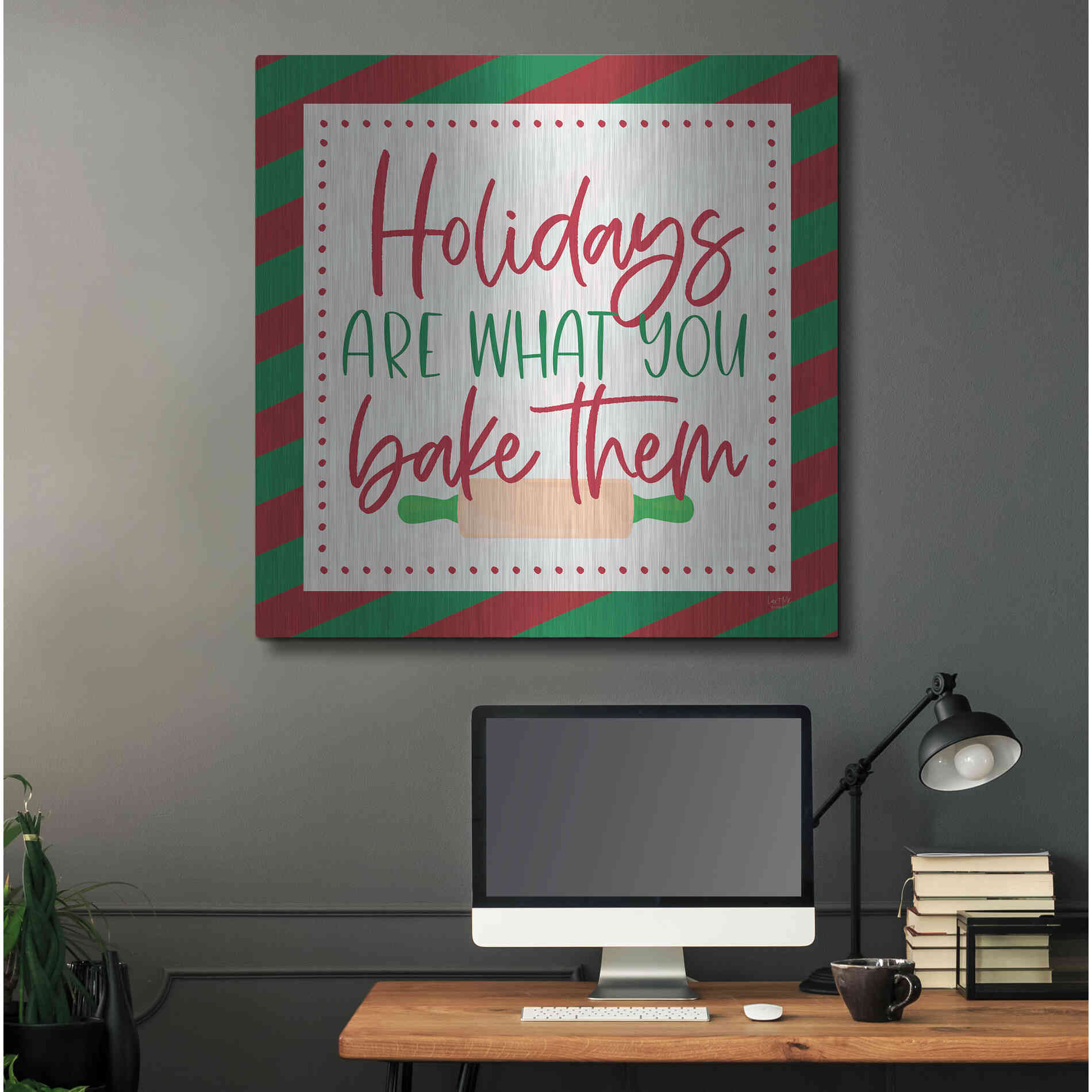 Luxe Metal Art 'Holidays are What You Bake Them' by Lux + Me, Metal Wall Art,36x36