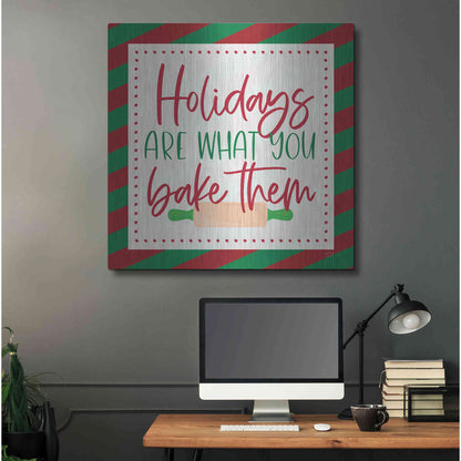 Luxe Metal Art 'Holidays are What You Bake Them' by Lux + Me, Metal Wall Art,36x36