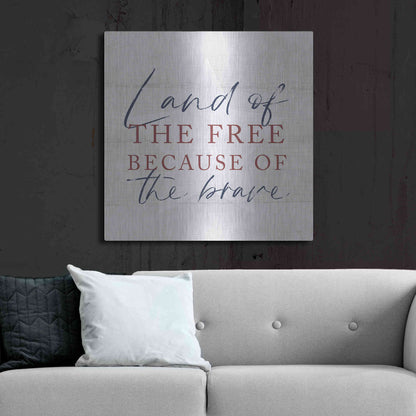 Luxe Metal Art 'Land of the Free' by Lux + Me, Metal Wall Art,36x36