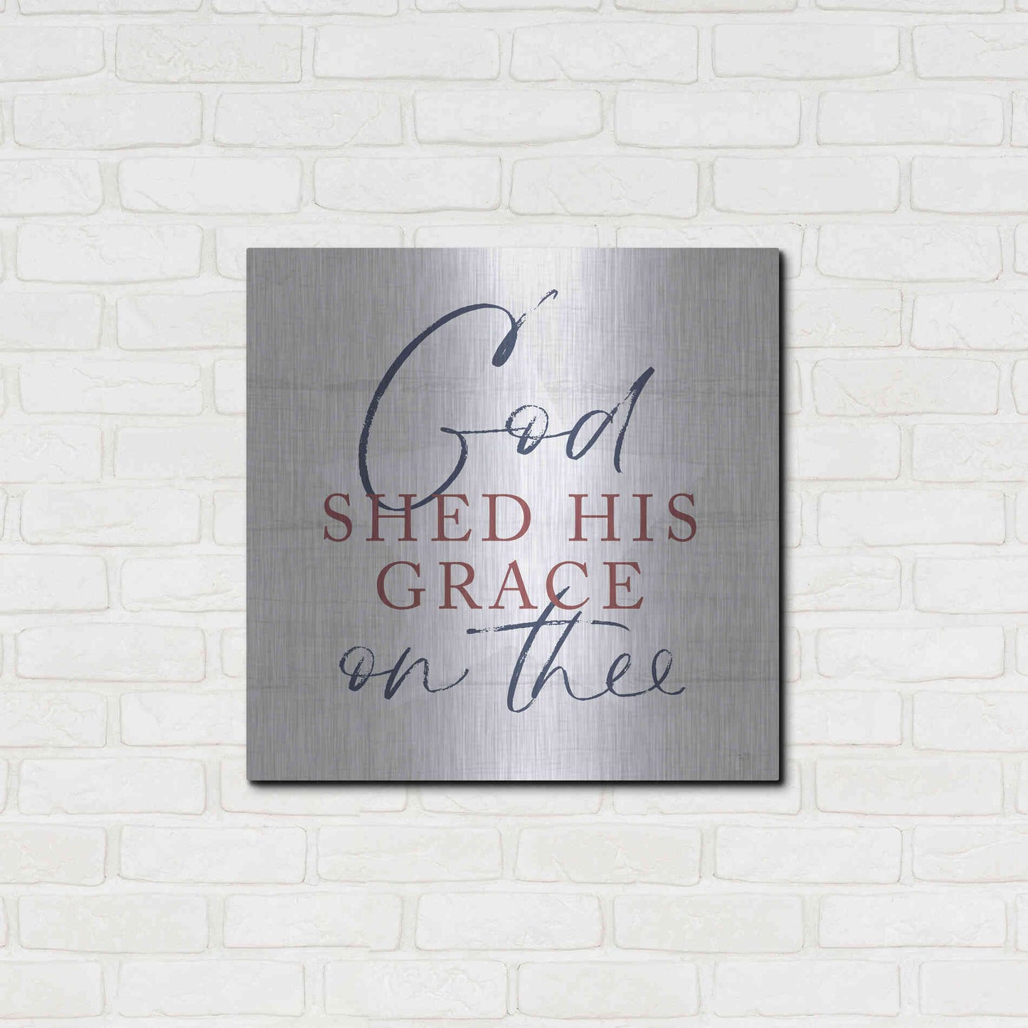 Luxe Metal Art 'God Shed His Grace' by Lux + Me, Metal Wall Art,24x24