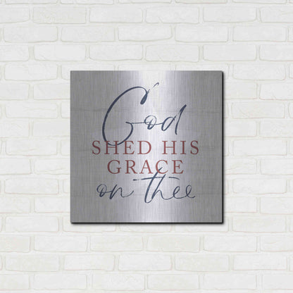 Luxe Metal Art 'God Shed His Grace' by Lux + Me, Metal Wall Art,24x24