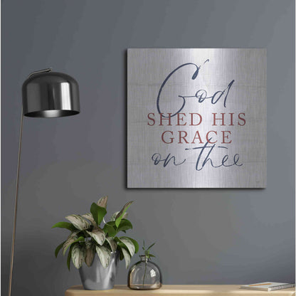 Luxe Metal Art 'God Shed His Grace' by Lux + Me, Metal Wall Art,24x24