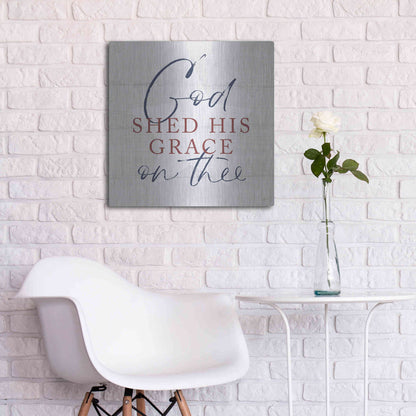 Luxe Metal Art 'God Shed His Grace' by Lux + Me, Metal Wall Art,24x24