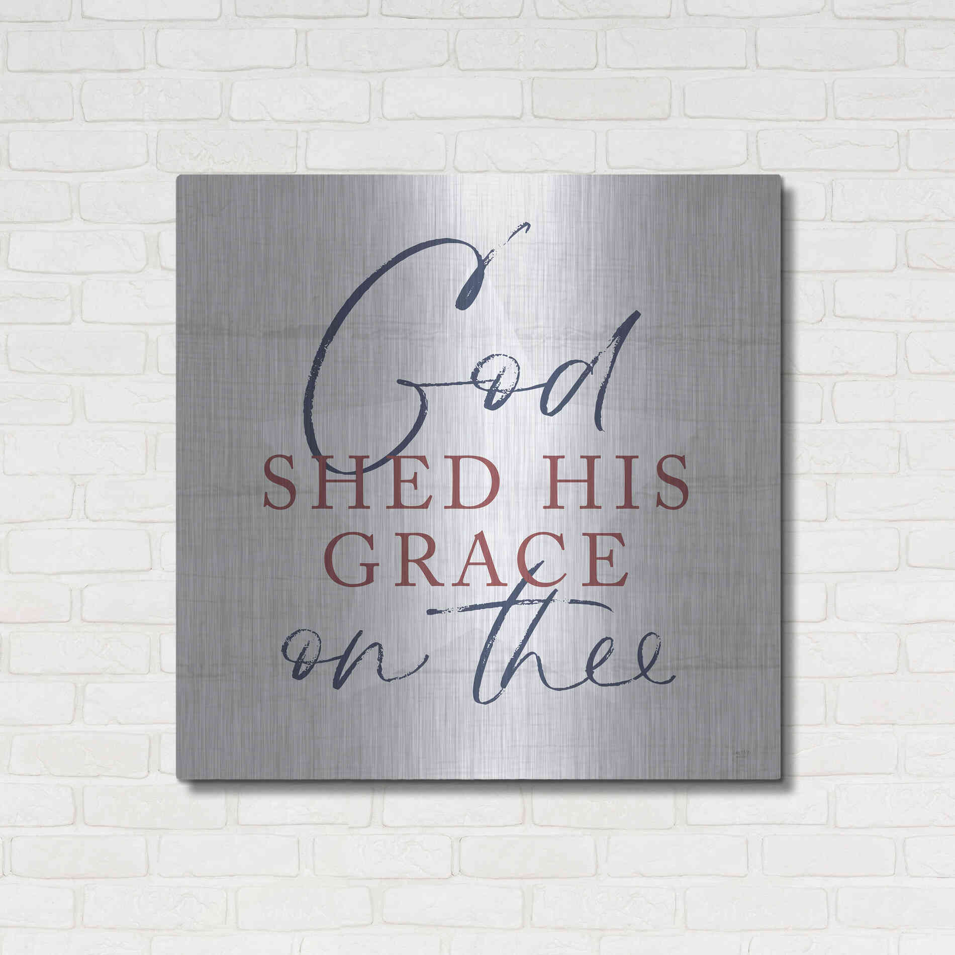 Luxe Metal Art 'God Shed His Grace' by Lux + Me, Metal Wall Art,36x36