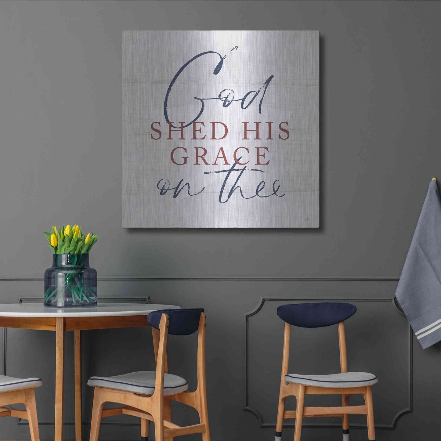 Luxe Metal Art 'God Shed His Grace' by Lux + Me, Metal Wall Art,36x36