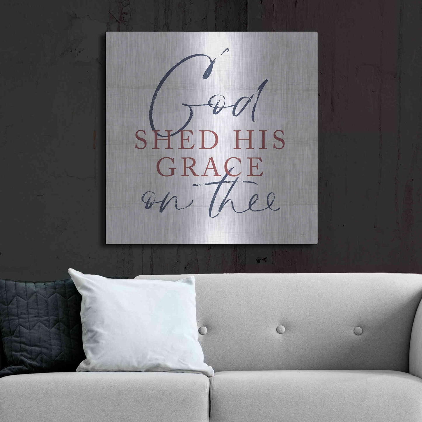 Luxe Metal Art 'God Shed His Grace' by Lux + Me, Metal Wall Art,36x36