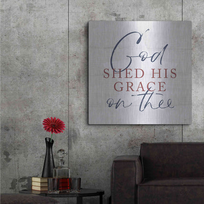 Luxe Metal Art 'God Shed His Grace' by Lux + Me, Metal Wall Art,36x36