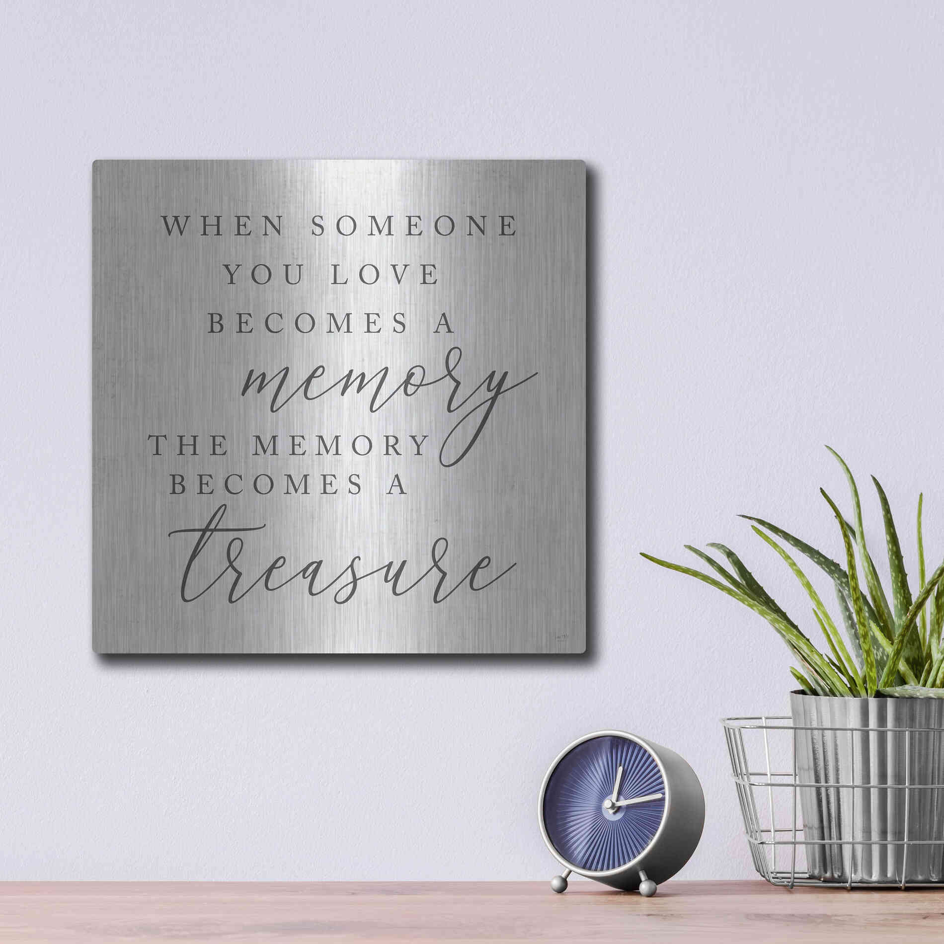 Luxe Metal Art 'Treasured Memory' by Lux + Me, Metal Wall Art,12x12