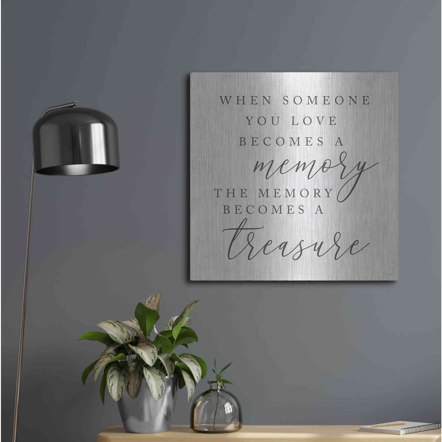 Luxe Metal Art 'Treasured Memory' by Lux + Me, Metal Wall Art,24x24