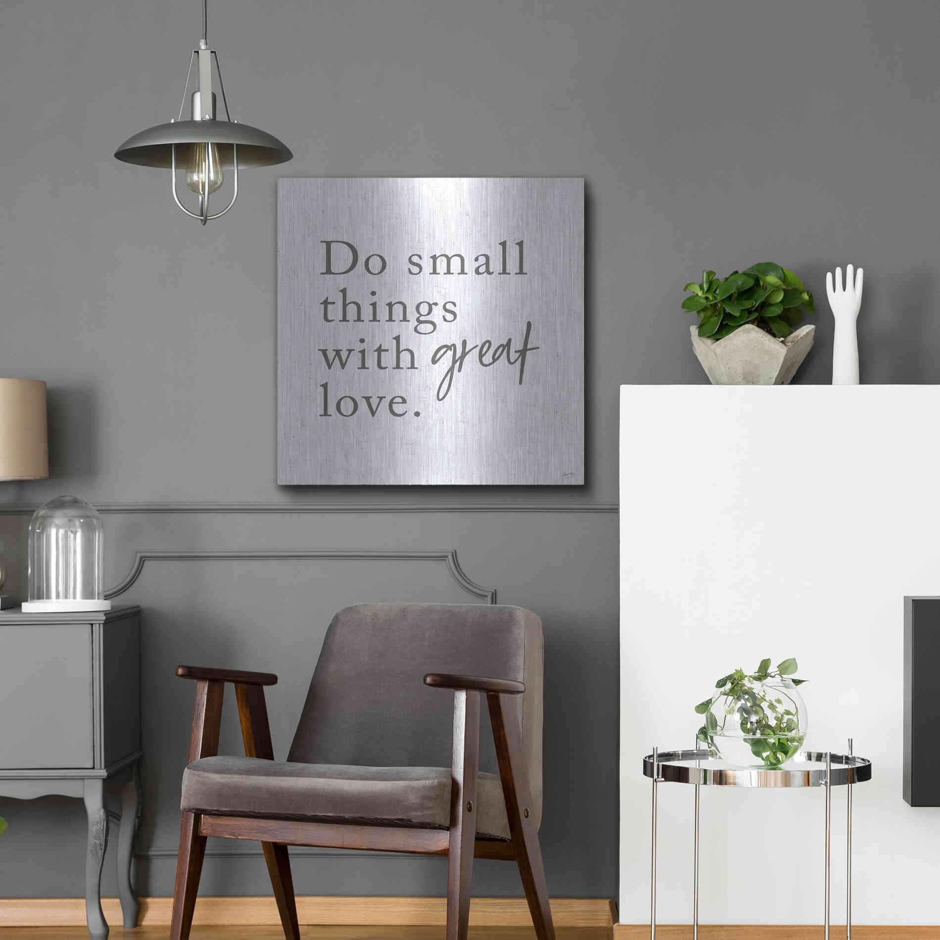Luxe Metal Art 'Do Small Things with Great Love' by Lux + Me, Metal Wall Art,24x24
