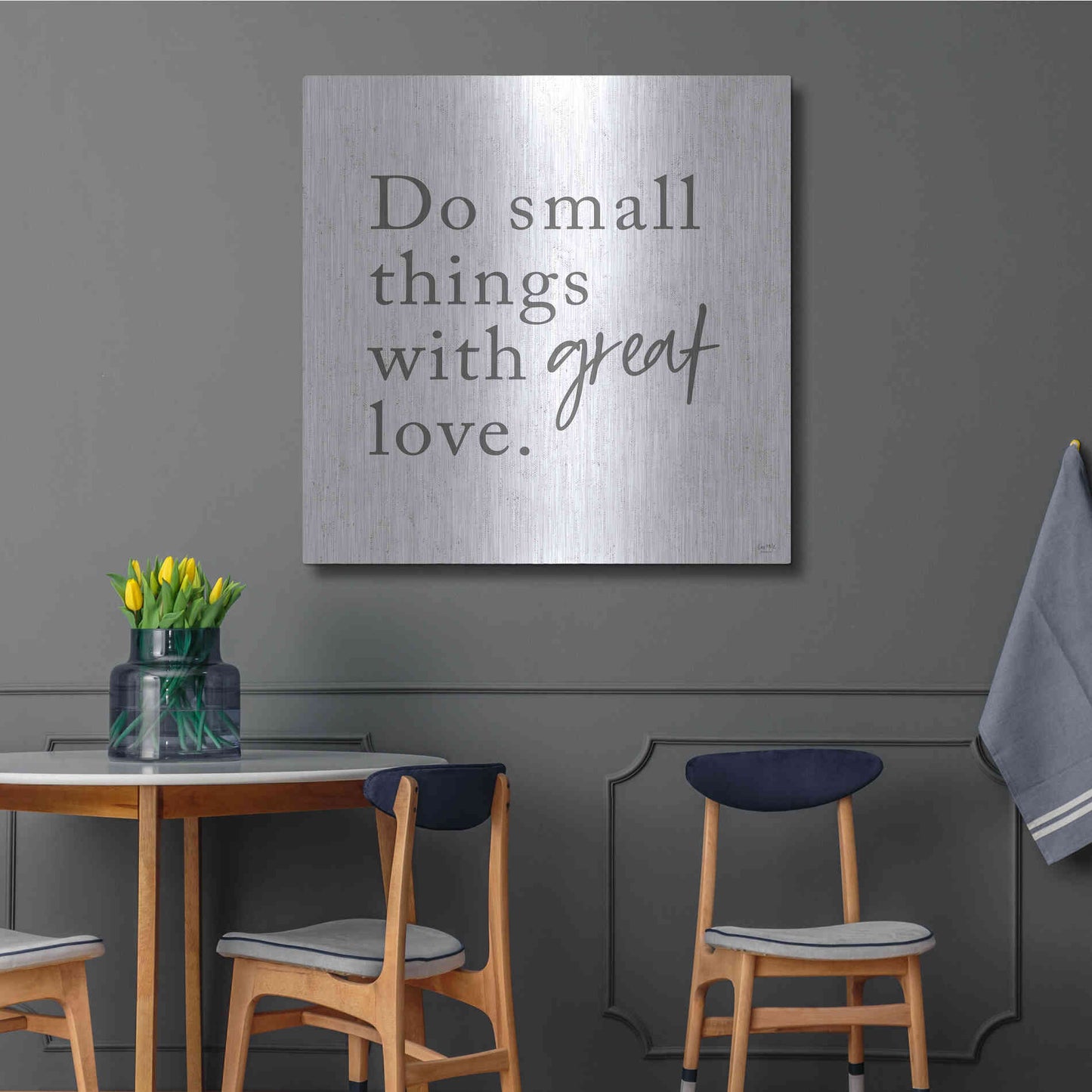 Luxe Metal Art 'Do Small Things with Great Love' by Lux + Me, Metal Wall Art,36x36