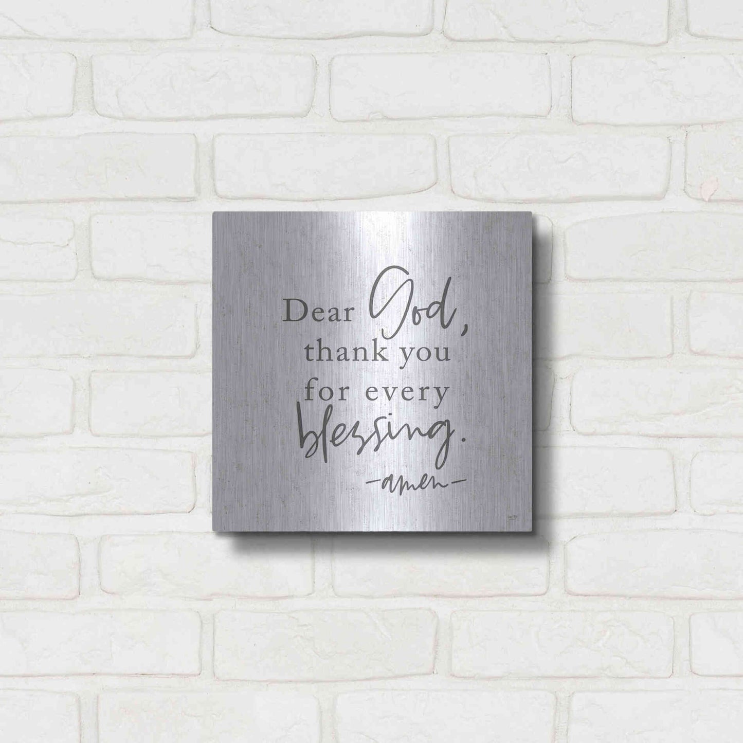 Luxe Metal Art 'Thank You for Every Blessing' by Lux + Me, Metal Wall Art,12x12