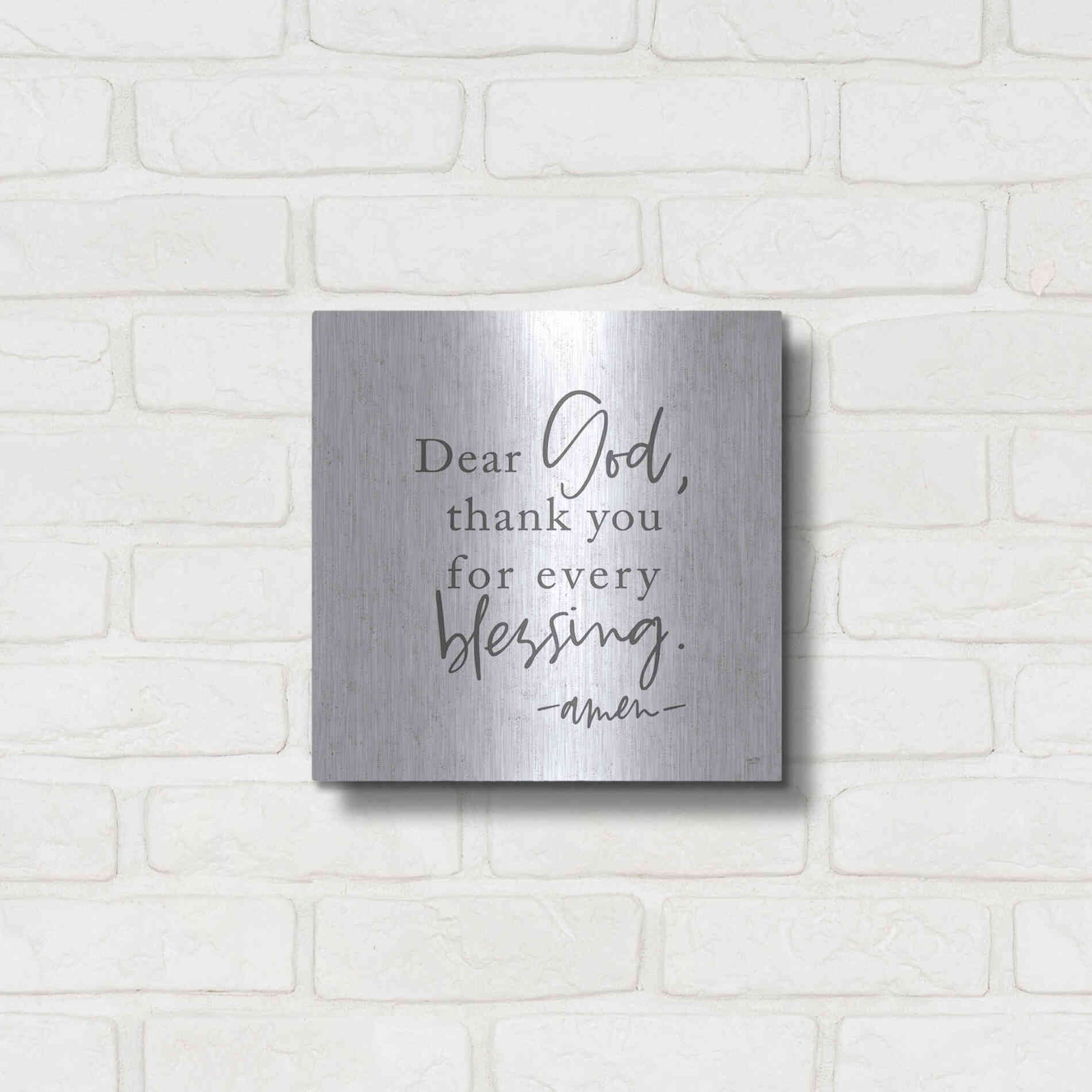 Luxe Metal Art 'Thank You for Every Blessing' by Lux + Me, Metal Wall Art,12x12