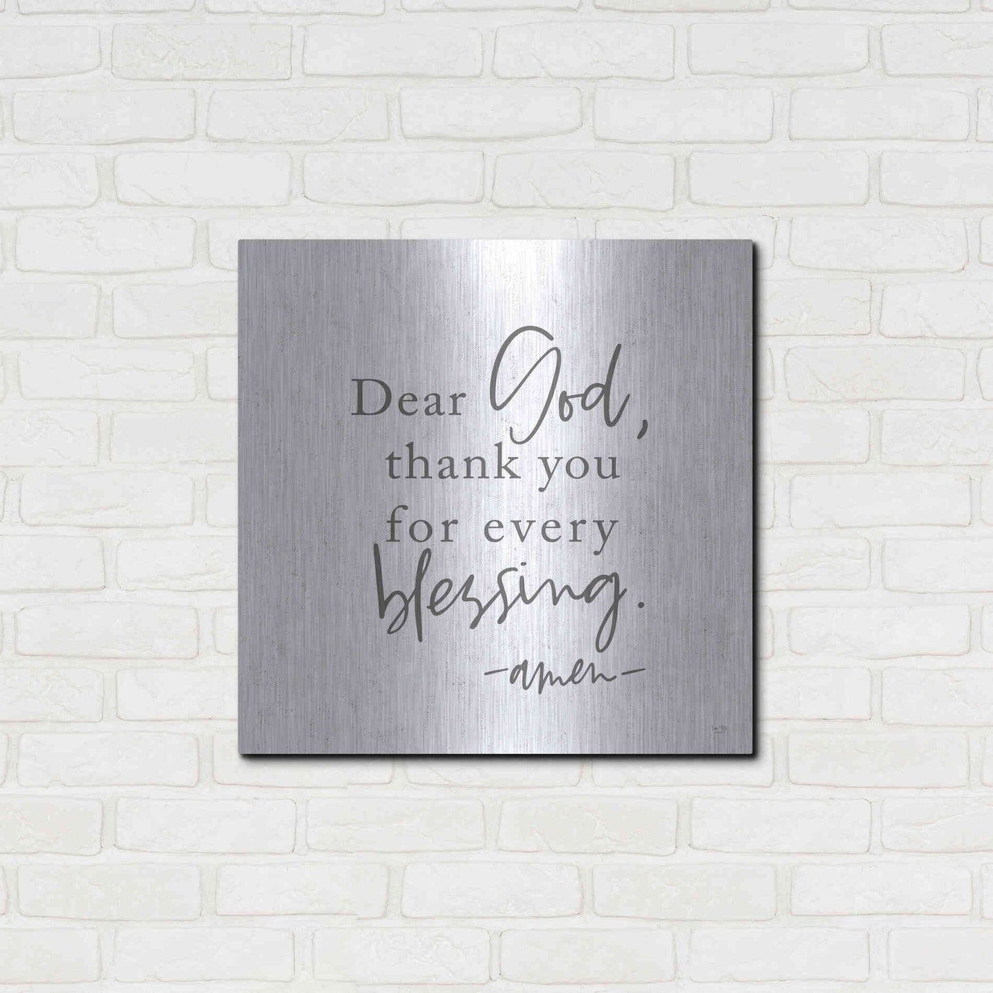 Luxe Metal Art 'Thank You for Every Blessing' by Lux + Me, Metal Wall Art,24x24