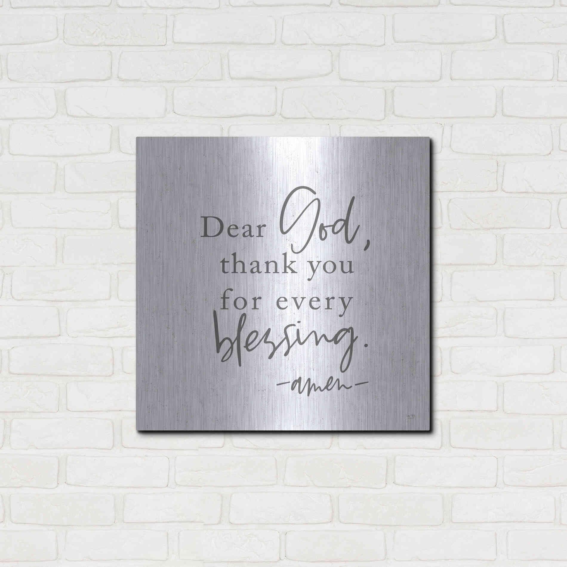 Luxe Metal Art 'Thank You for Every Blessing' by Lux + Me, Metal Wall Art,24x24