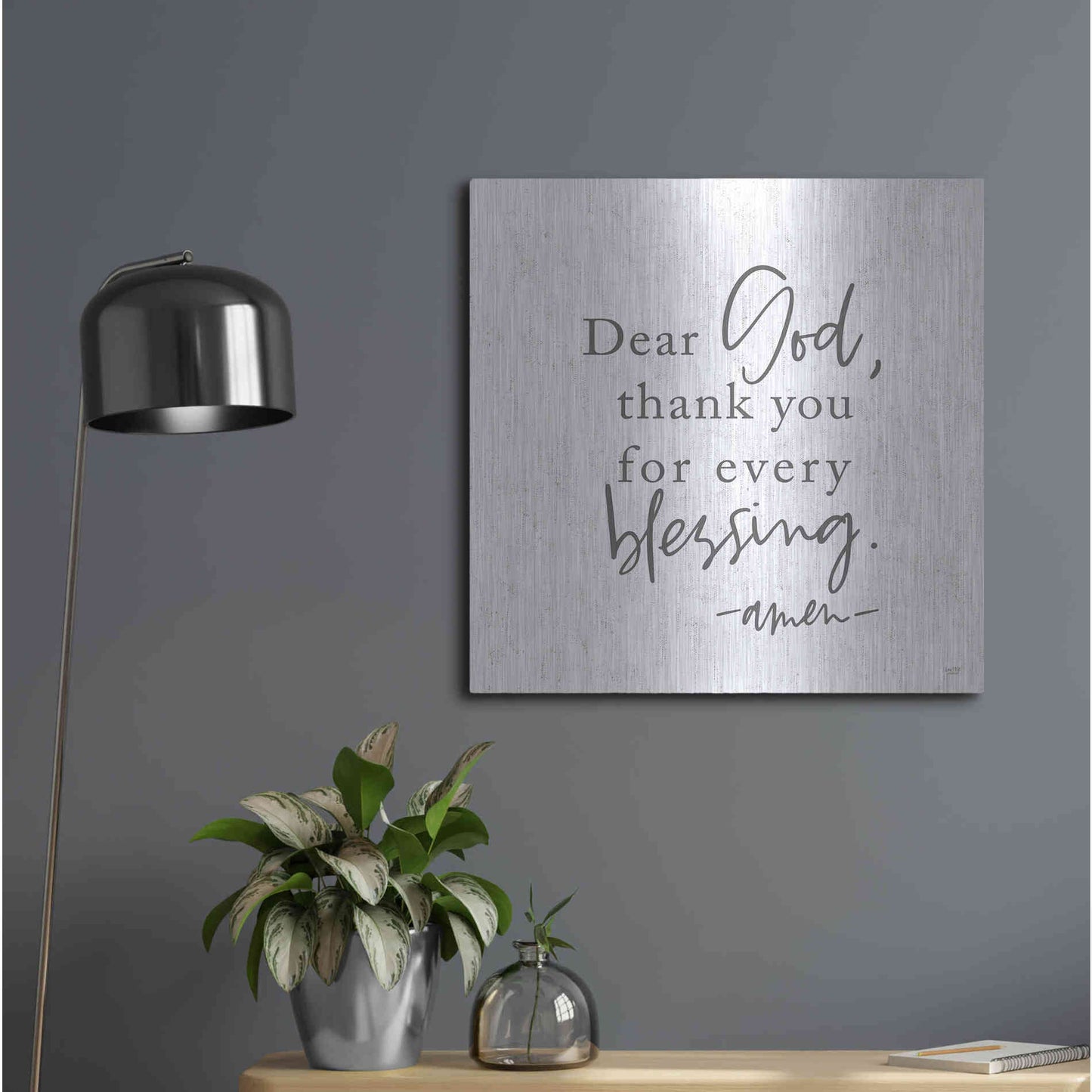 Luxe Metal Art 'Thank You for Every Blessing' by Lux + Me, Metal Wall Art,24x24