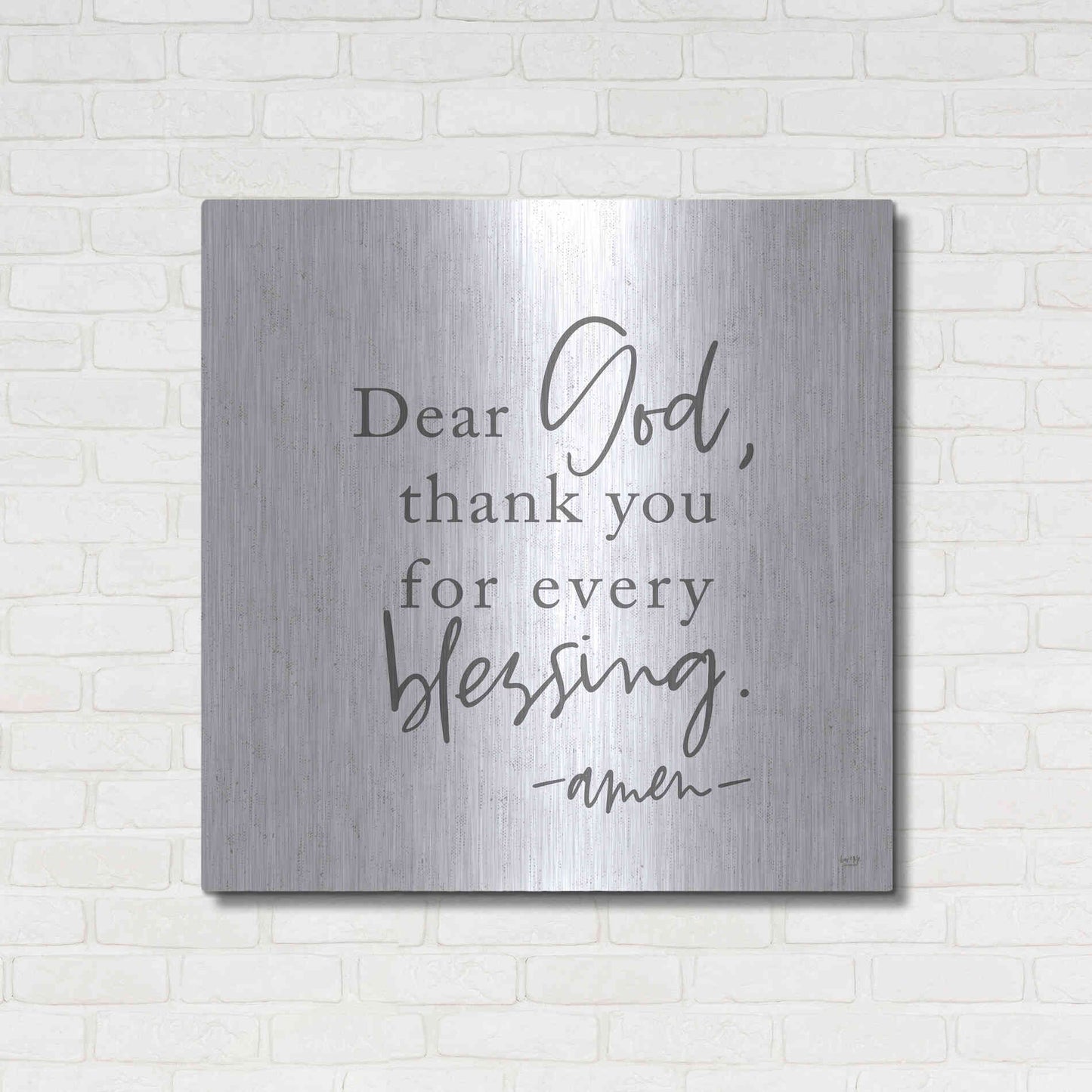 Luxe Metal Art 'Thank You for Every Blessing' by Lux + Me, Metal Wall Art,36x36