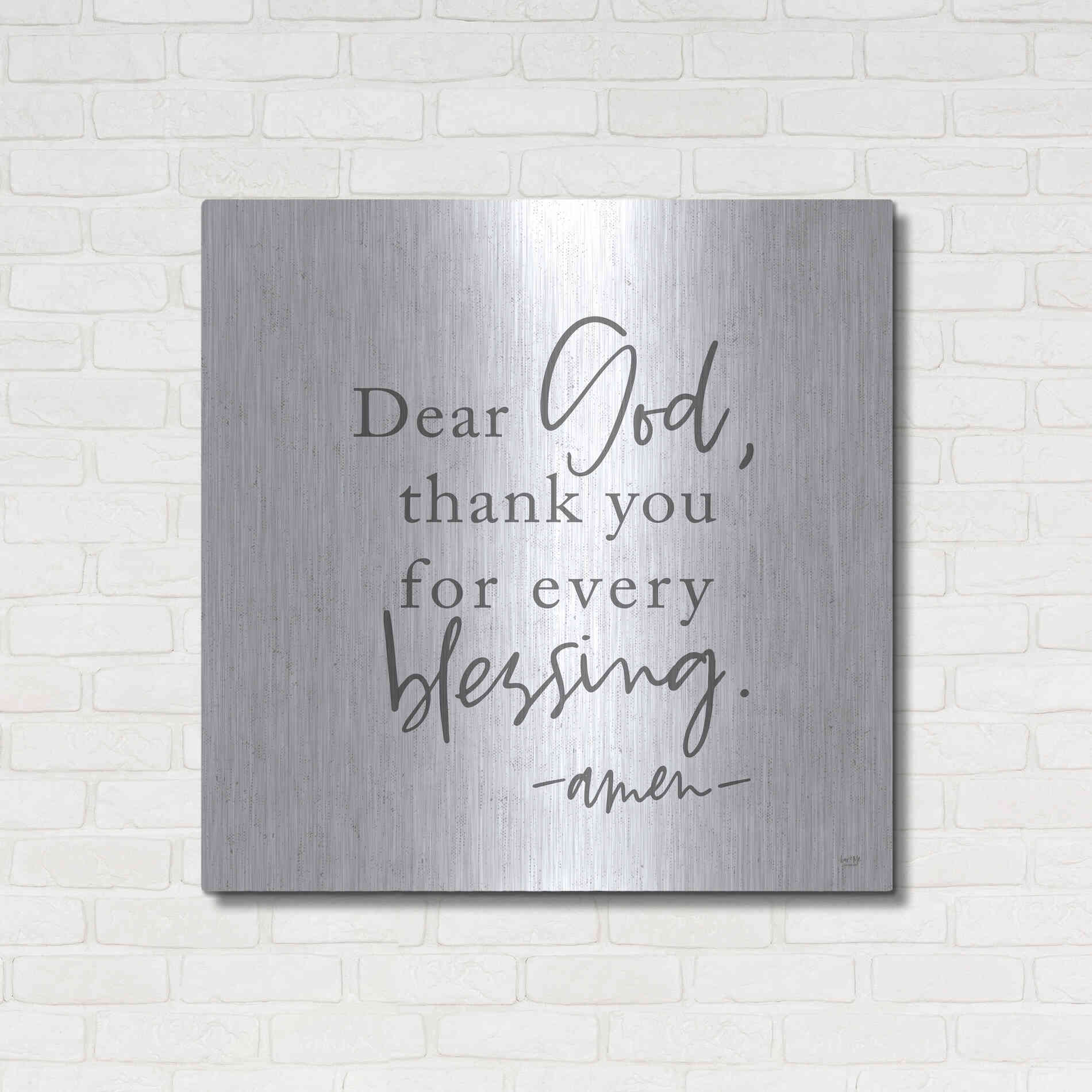 Luxe Metal Art 'Thank You for Every Blessing' by Lux + Me, Metal Wall Art,36x36