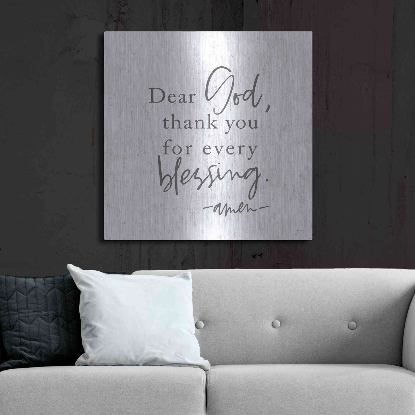 Luxe Metal Art 'Thank You for Every Blessing' by Lux + Me, Metal Wall Art,36x36