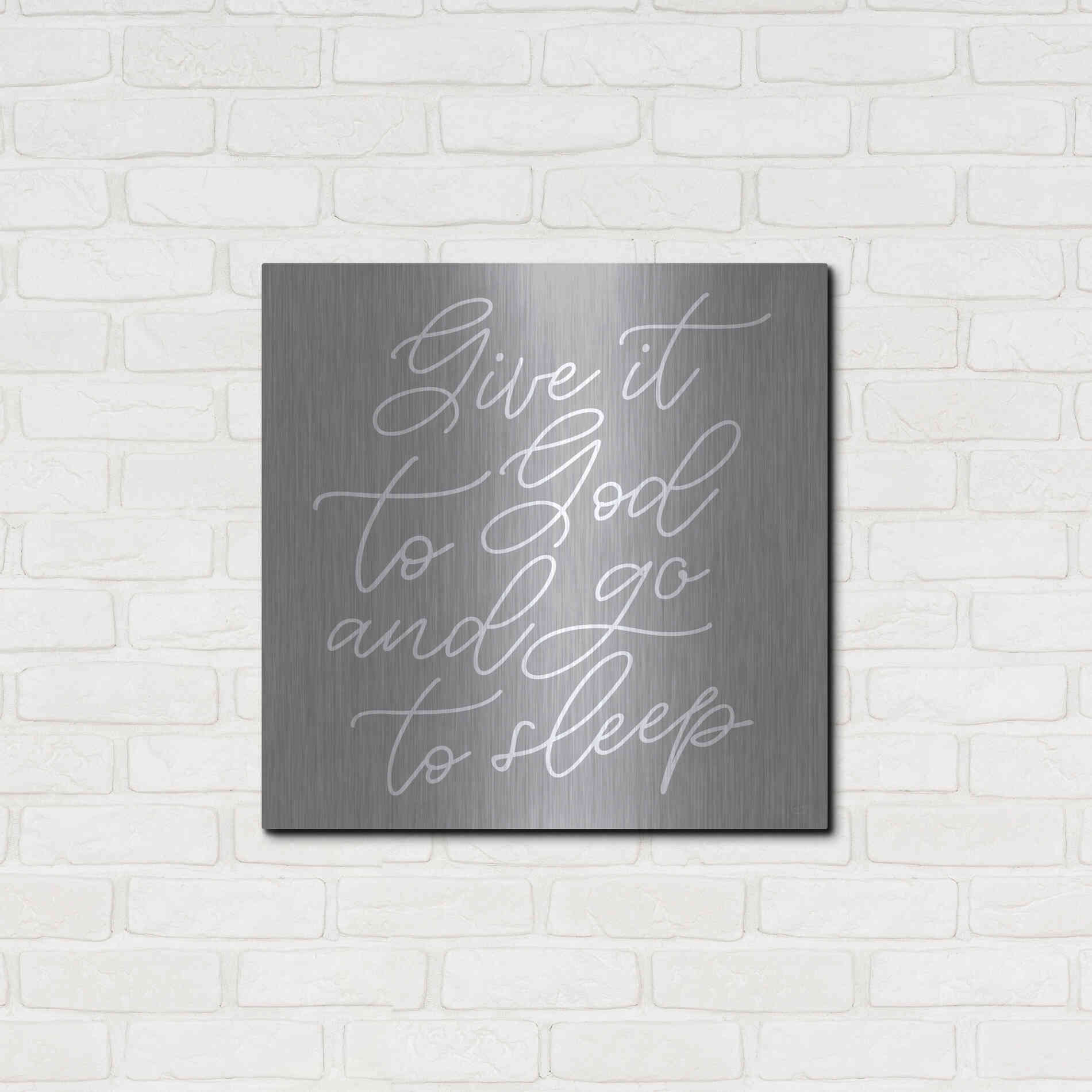 Luxe Metal Art 'Give It to God' by Lux + Me, Metal Wall Art,24x24