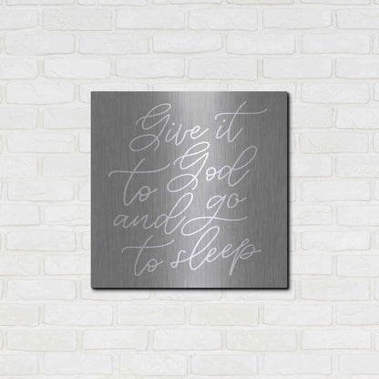 Luxe Metal Art 'Give It to God' by Lux + Me, Metal Wall Art,24x24