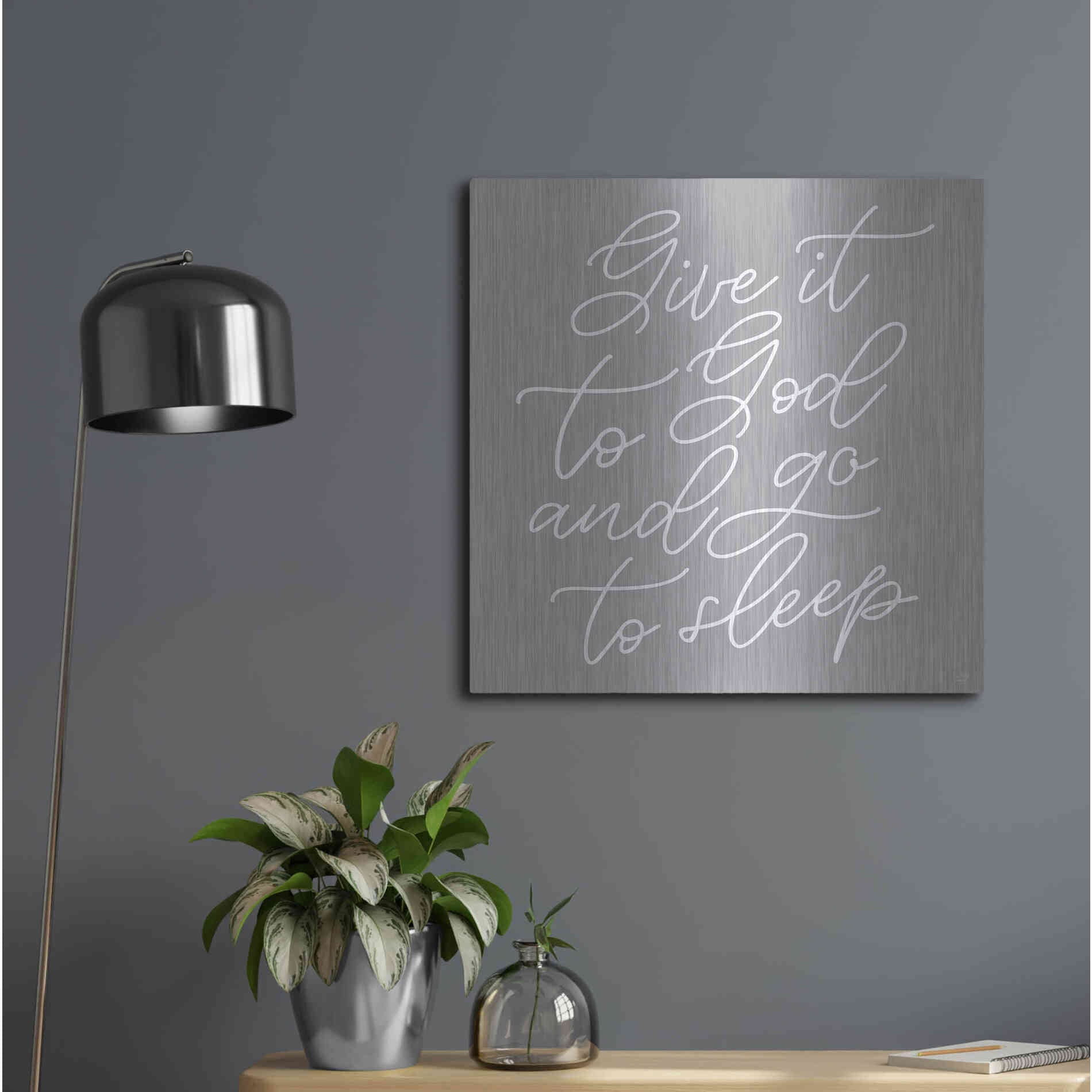 Luxe Metal Art 'Give It to God' by Lux + Me, Metal Wall Art,24x24