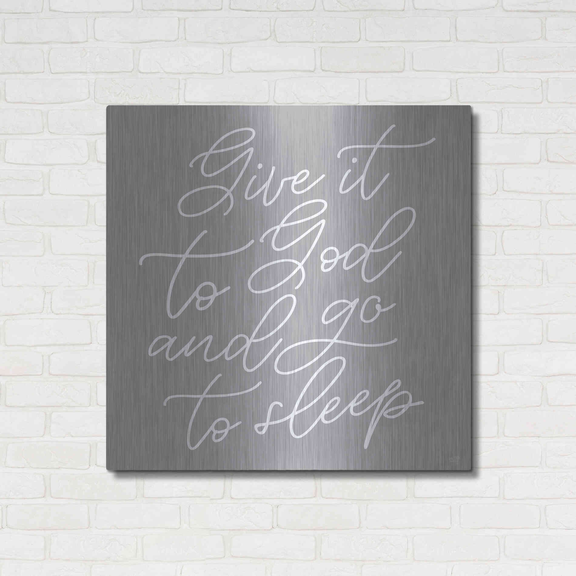 Luxe Metal Art 'Give It to God' by Lux + Me, Metal Wall Art,36x36