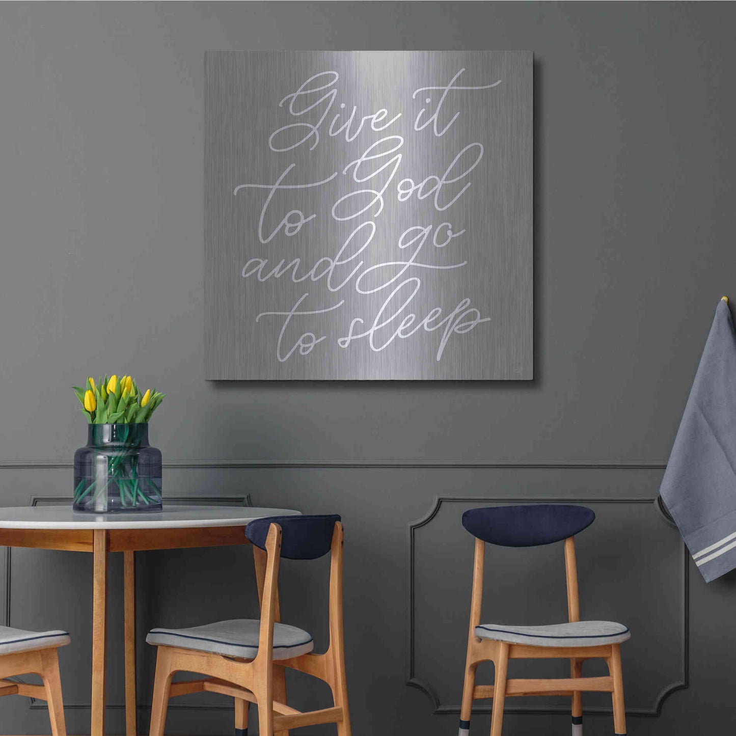 Luxe Metal Art 'Give It to God' by Lux + Me, Metal Wall Art,36x36