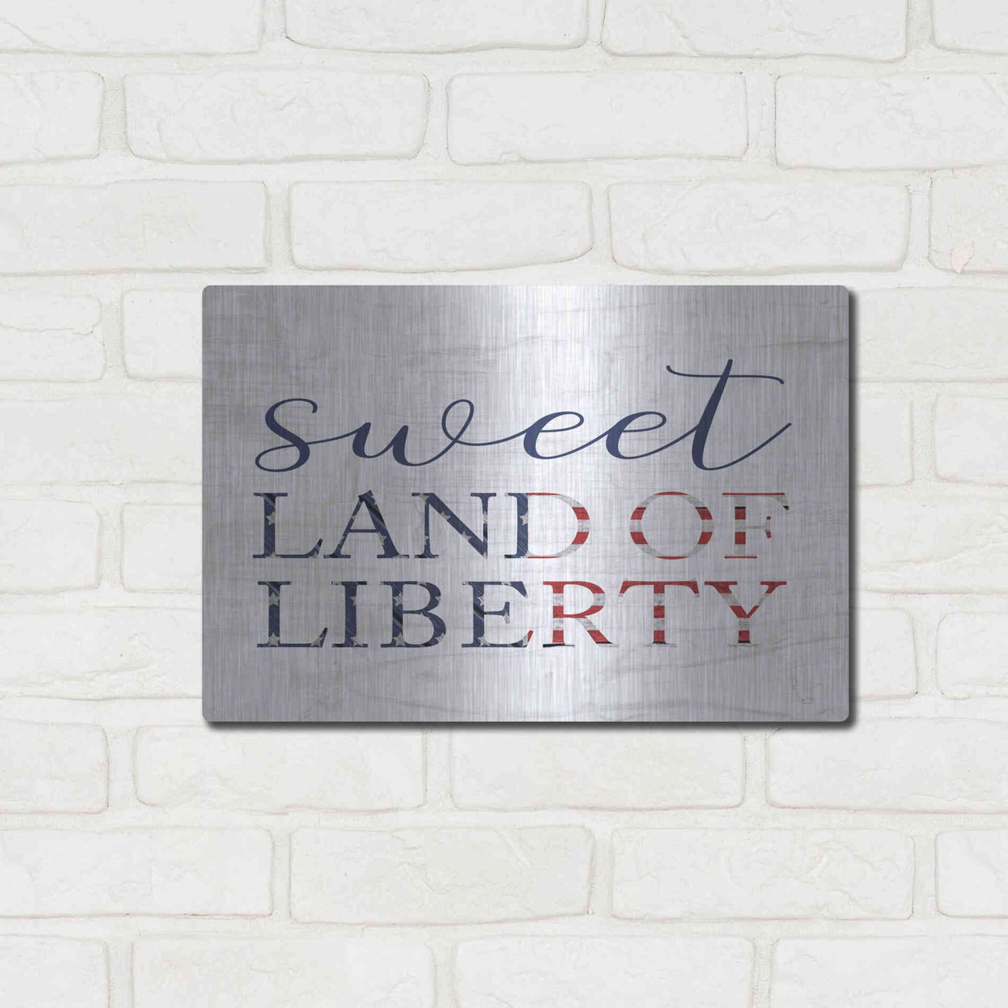 Luxe Metal Art 'Sweet Land of Liberty II' by Lux + Me, Metal Wall Art,16x12