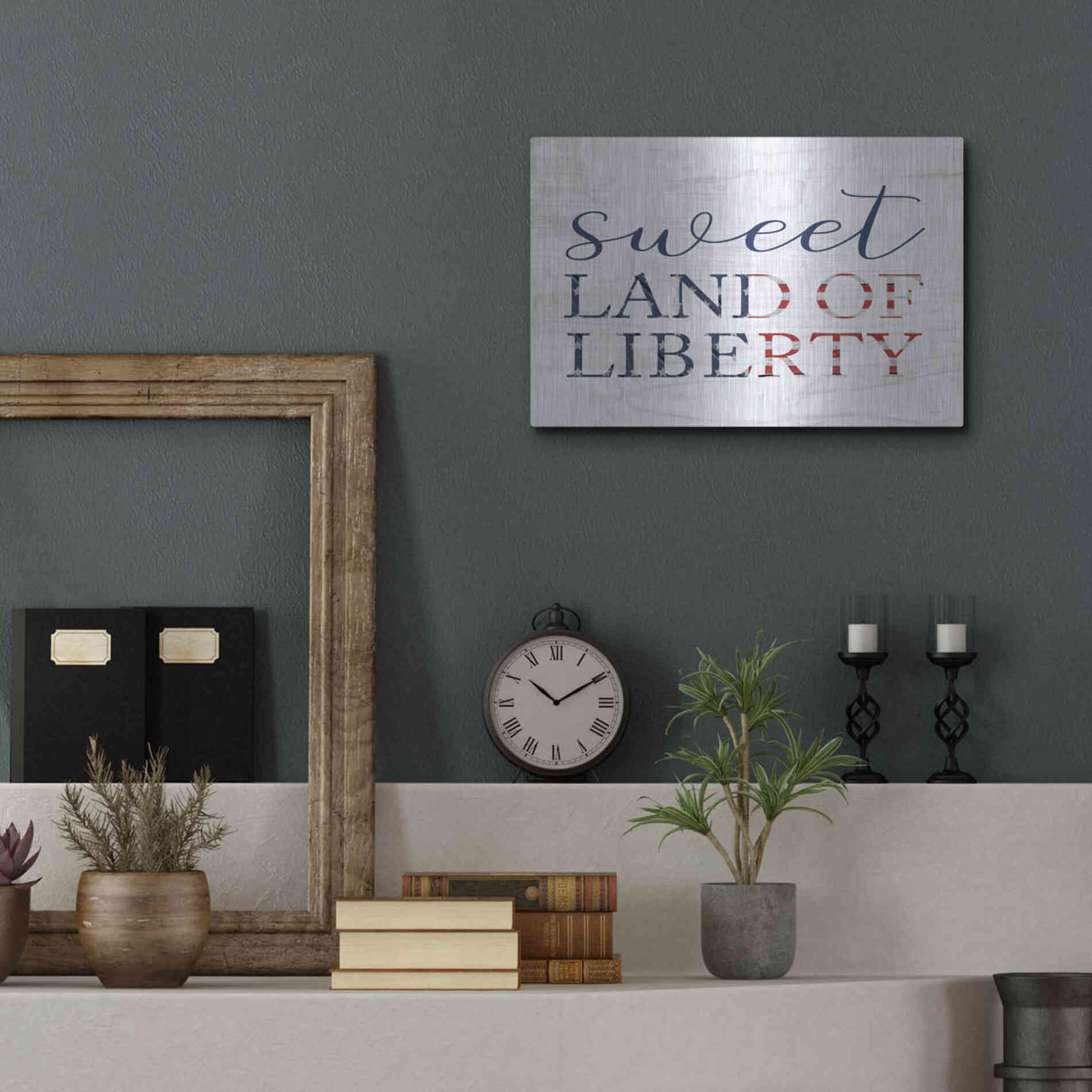 Luxe Metal Art 'Sweet Land of Liberty II' by Lux + Me, Metal Wall Art,16x12