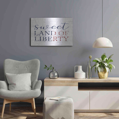 Luxe Metal Art 'Sweet Land of Liberty II' by Lux + Me, Metal Wall Art,24x16