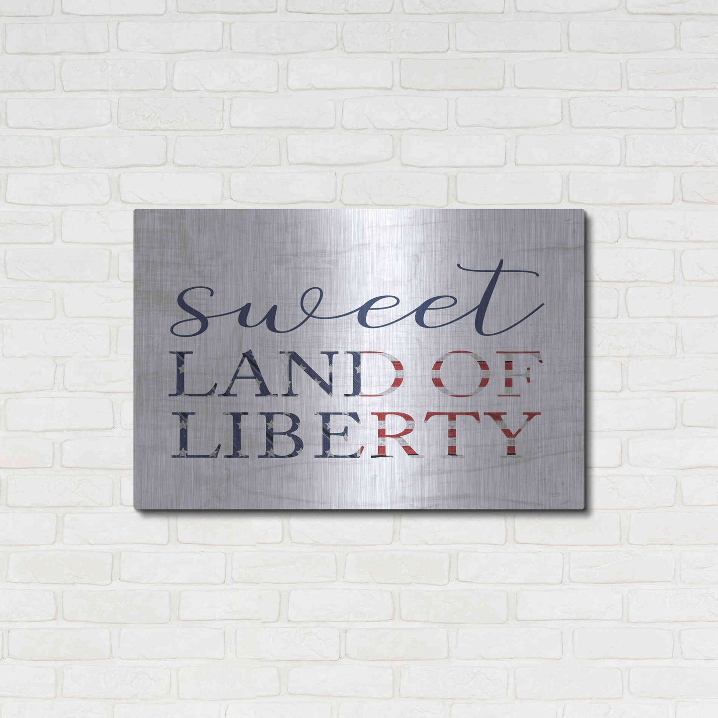 Luxe Metal Art 'Sweet Land of Liberty II' by Lux + Me, Metal Wall Art,36x24