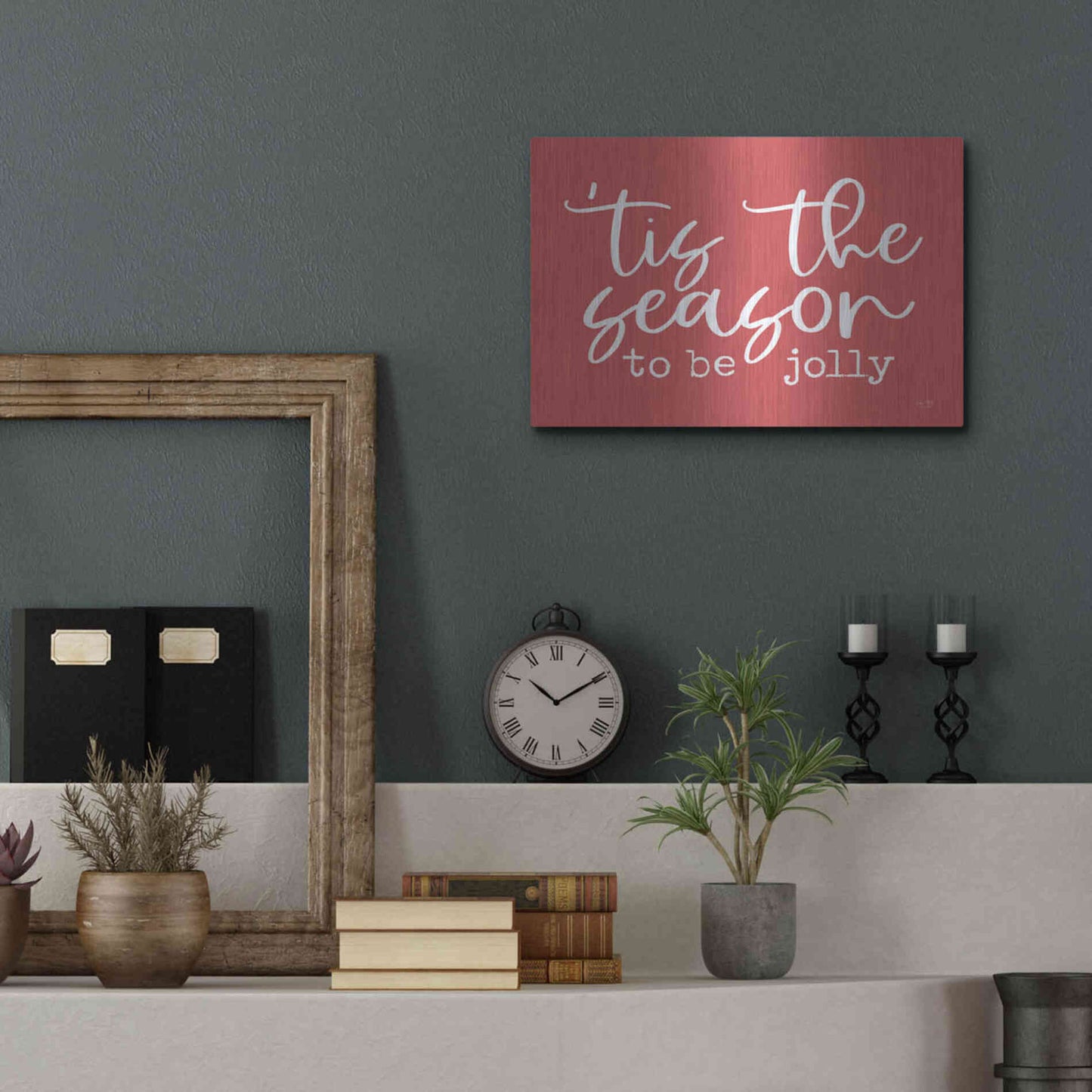 Luxe Metal Art 'Tis the Season' by Lux + Me, Metal Wall Art,16x12