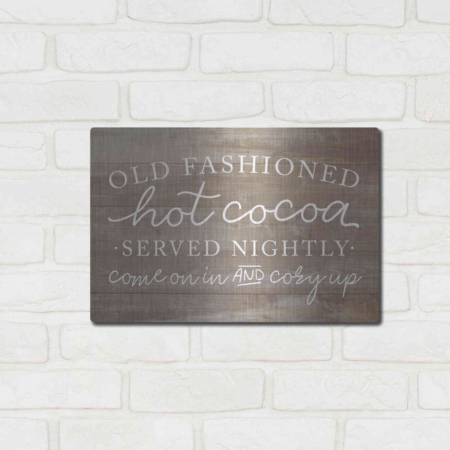 Luxe Metal Art 'Old Fashion Hot Cocoa' by Lux + Me, Metal Wall Art,16x12