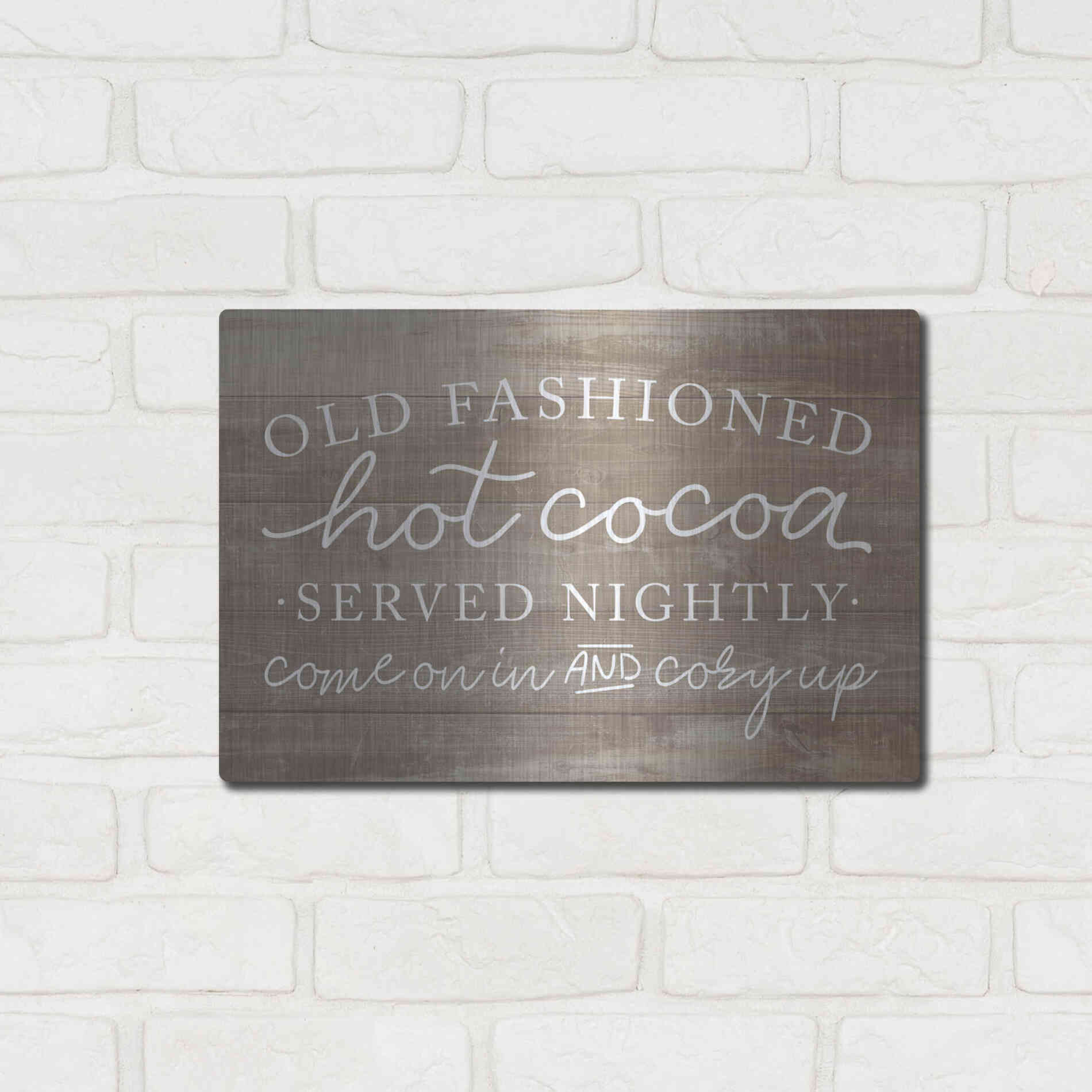 Luxe Metal Art 'Old Fashion Hot Cocoa' by Lux + Me, Metal Wall Art,16x12
