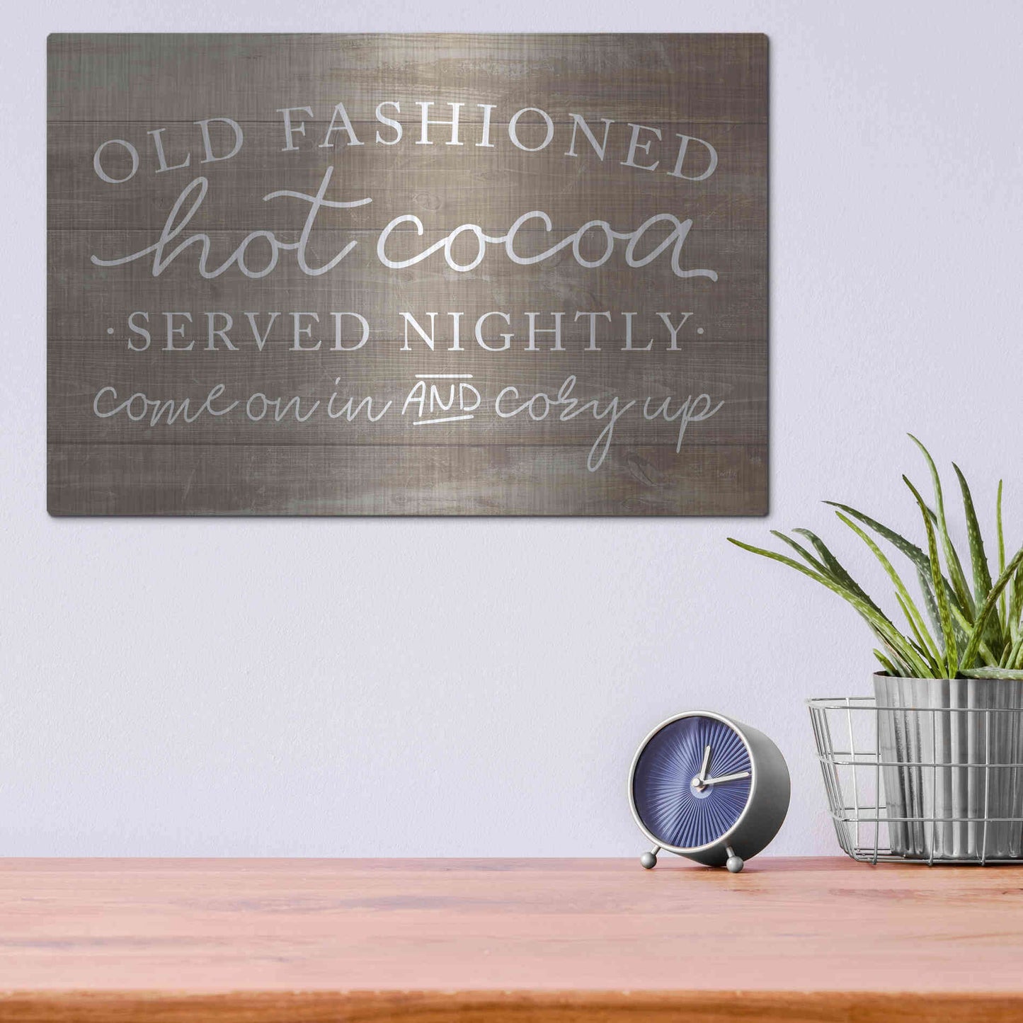 Luxe Metal Art 'Old Fashion Hot Cocoa' by Lux + Me, Metal Wall Art,16x12