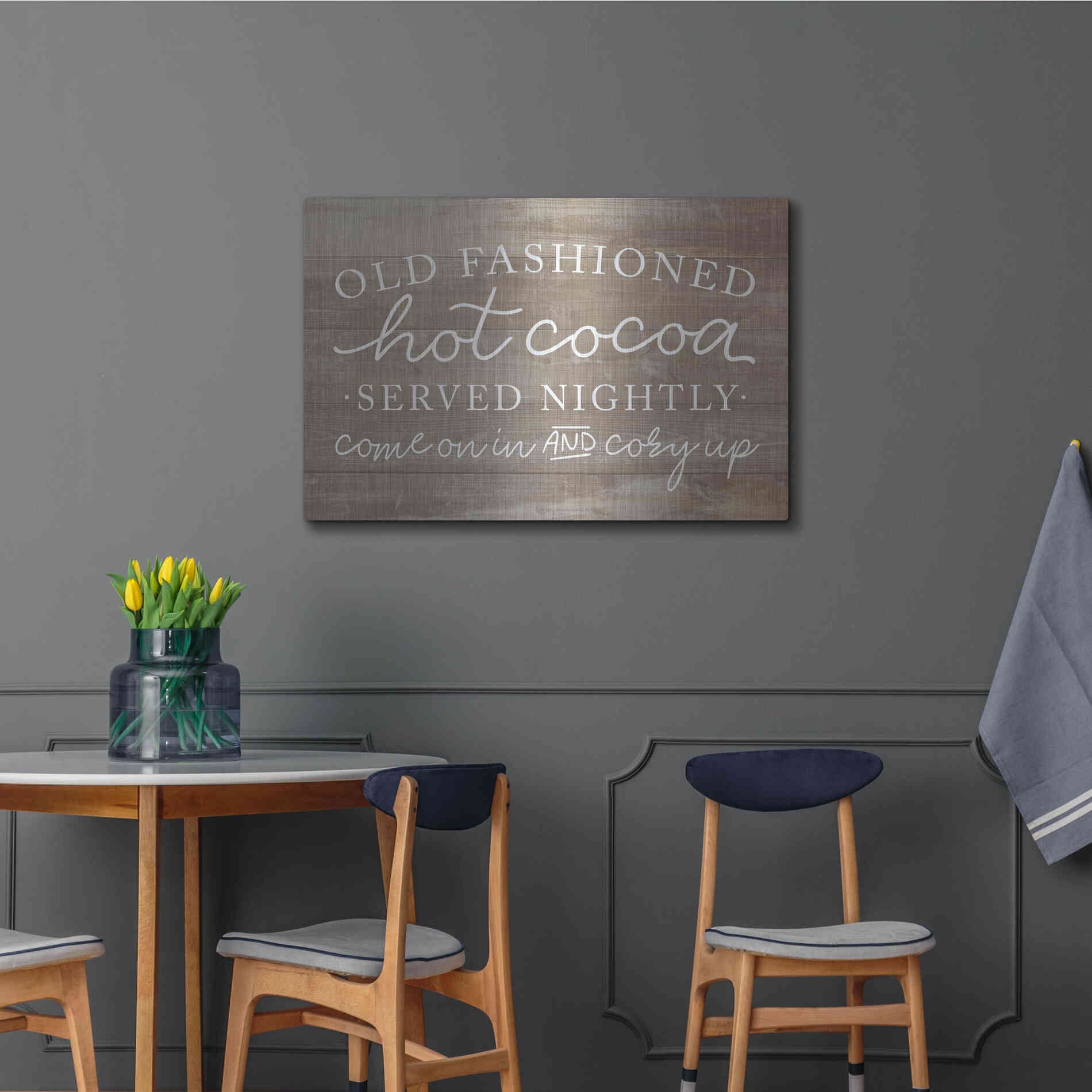 Luxe Metal Art 'Old Fashion Hot Cocoa' by Lux + Me, Metal Wall Art,36x24