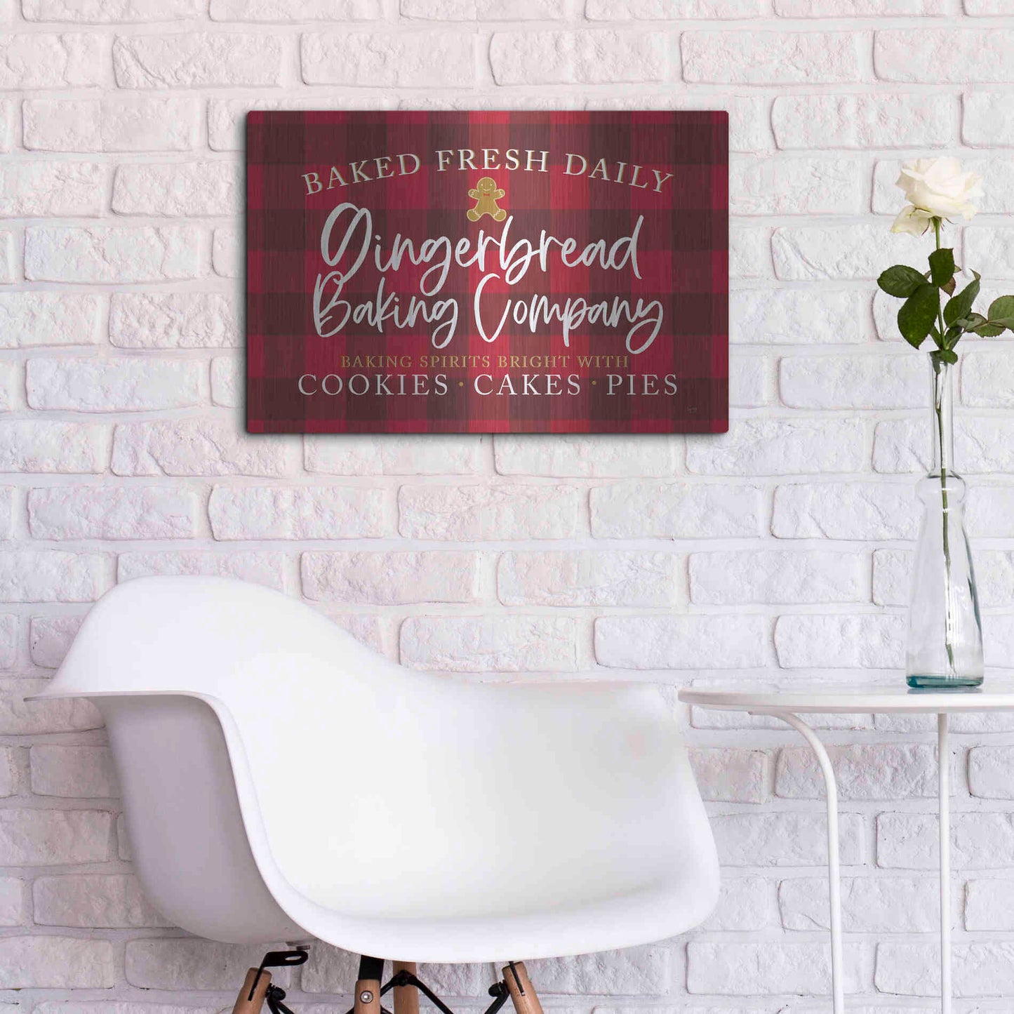 Luxe Metal Art 'Gingerbread Baking Company' by Lux + Me, Metal Wall Art,24x16