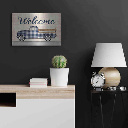 Luxe Metal Art 'Welcome Truck' by Marla Rae, Metal Wall Art,24x16