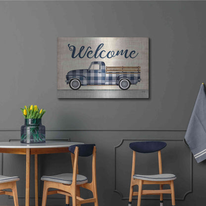 Luxe Metal Art 'Welcome Truck' by Marla Rae, Metal Wall Art,36x24