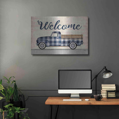 Luxe Metal Art 'Welcome Truck' by Marla Rae, Metal Wall Art,36x24
