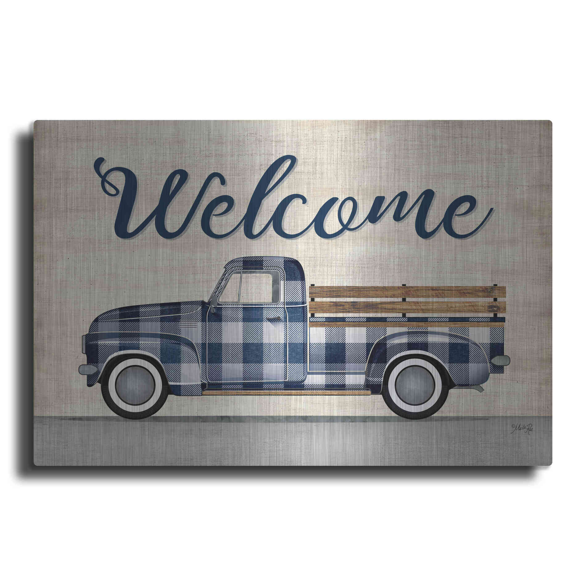 Luxe Metal Art 'Welcome Truck' by Marla Rae, Metal Wall Art