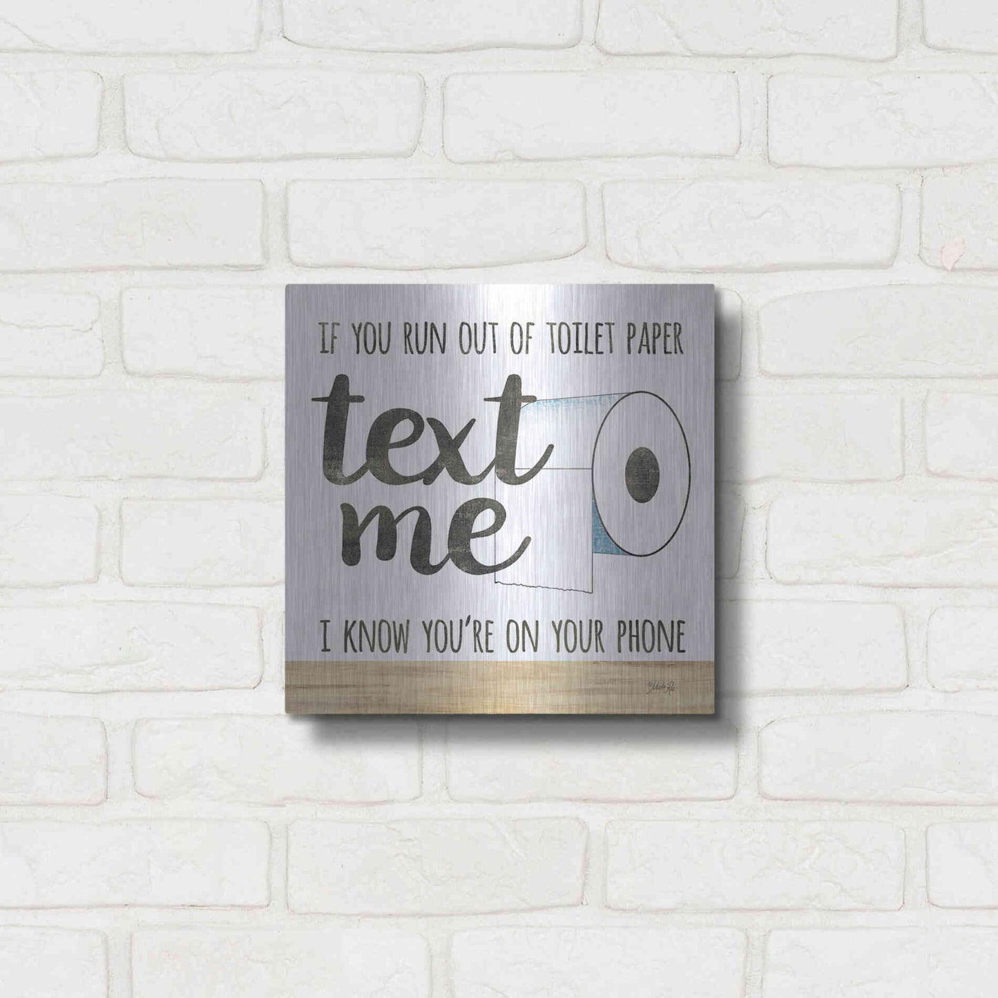 Luxe Metal Art 'Text Me' by Marla Rae, Metal Wall Art,12x12