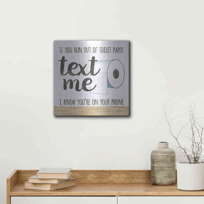 Luxe Metal Art 'Text Me' by Marla Rae, Metal Wall Art,12x12
