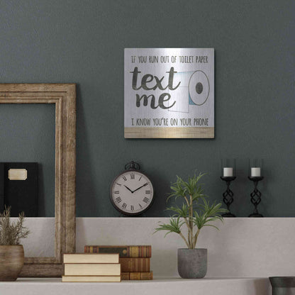 Luxe Metal Art 'Text Me' by Marla Rae, Metal Wall Art,12x12