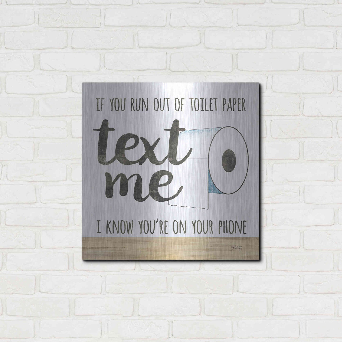 Luxe Metal Art 'Text Me' by Marla Rae, Metal Wall Art,24x24