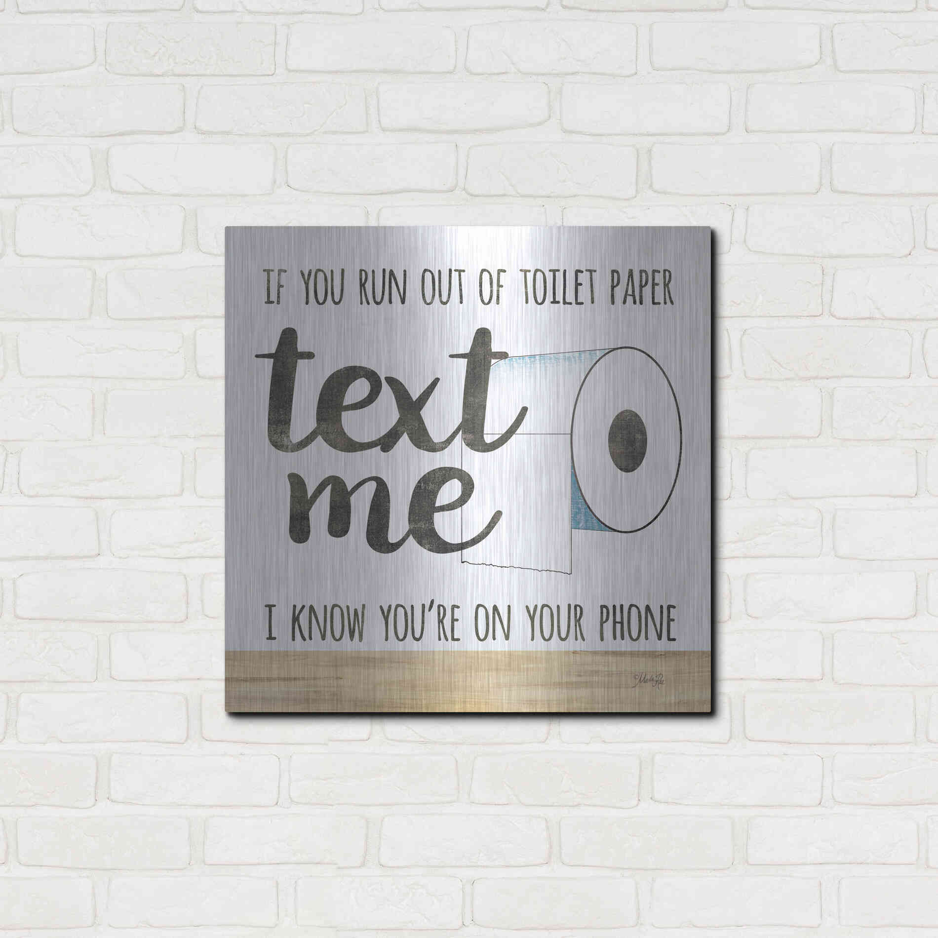 Luxe Metal Art 'Text Me' by Marla Rae, Metal Wall Art,24x24