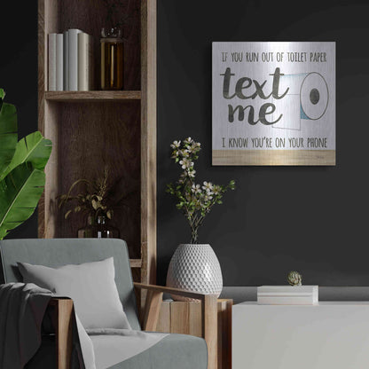 Luxe Metal Art 'Text Me' by Marla Rae, Metal Wall Art,24x24