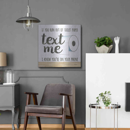 Luxe Metal Art 'Text Me' by Marla Rae, Metal Wall Art,24x24