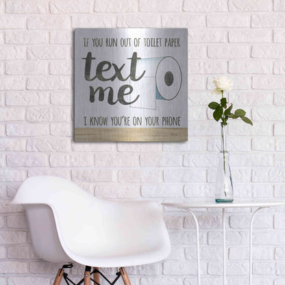 Luxe Metal Art 'Text Me' by Marla Rae, Metal Wall Art,24x24